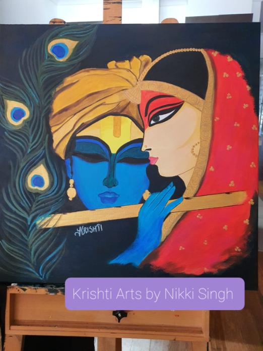 Krishna and Radha in a Mystical Darkness